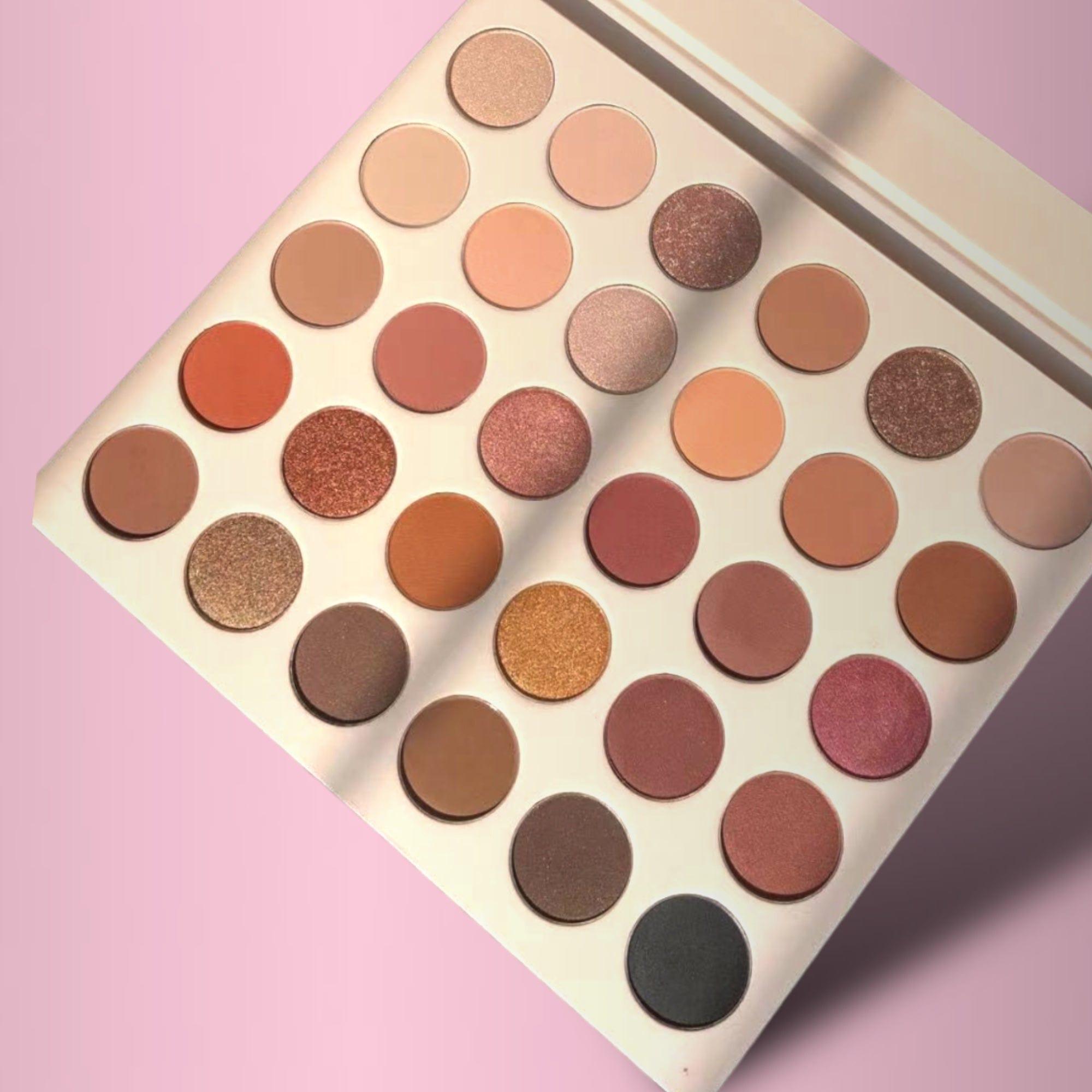 Best Nude Eyeshadow Palette – 30-shade nude eyeshadow palette featuring matte, satin, and shimmer finishes, elegantly arranged highly pigmented and blendable formula.