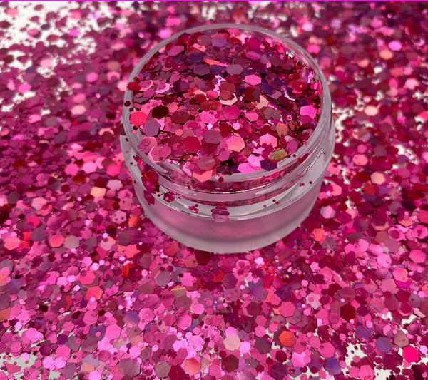 Biodegradable Chunky Glitter 10g Pink Holographic & Metallic - Pro GLITZ