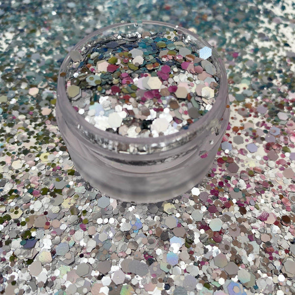 Biodegradable Chunky Glitter 50g Silver Holographic & Metallic - Pro GLITZ