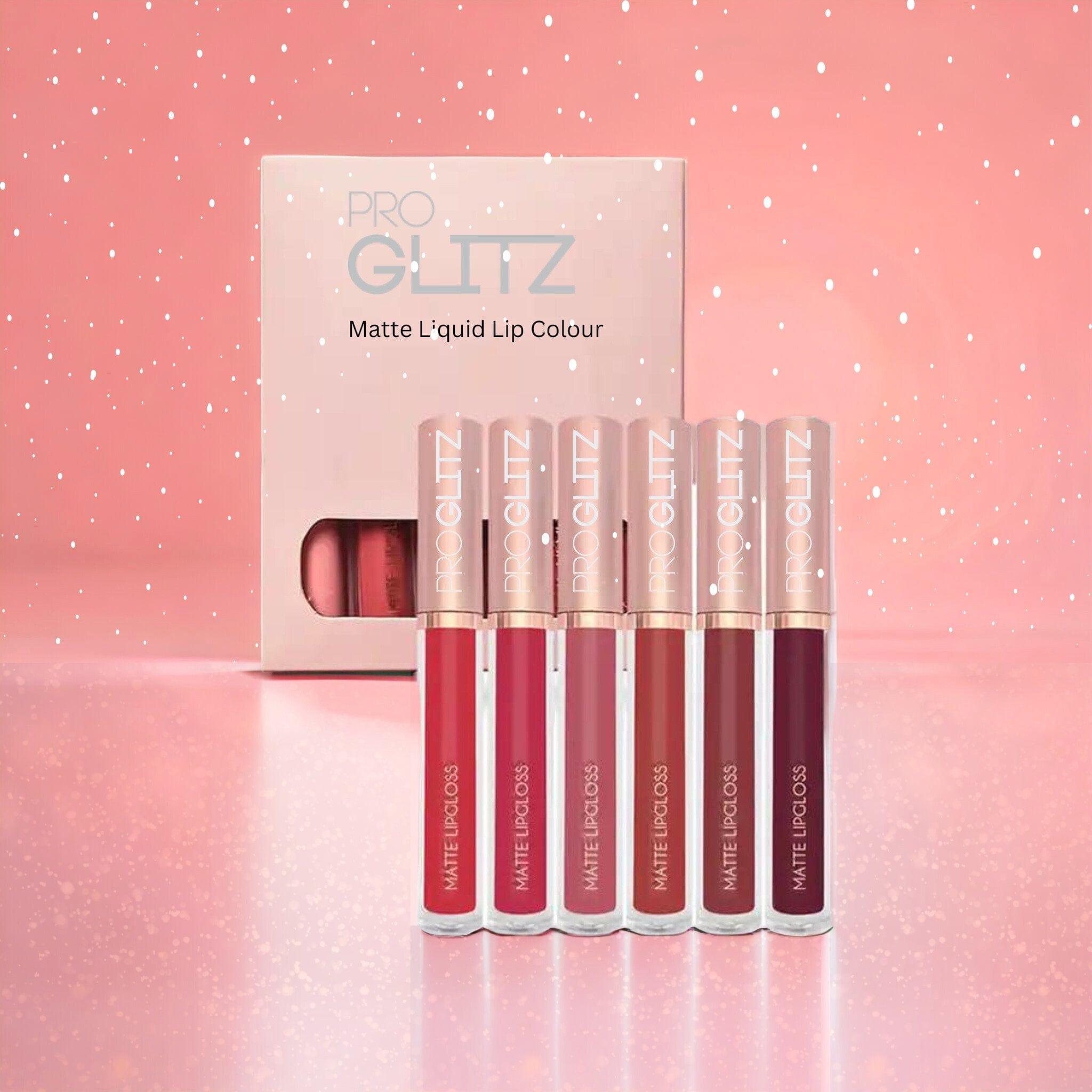 MATTE LIQUID LIP COLOUR SET - DEEP NUDES (6PCS) - Pro GLITZ