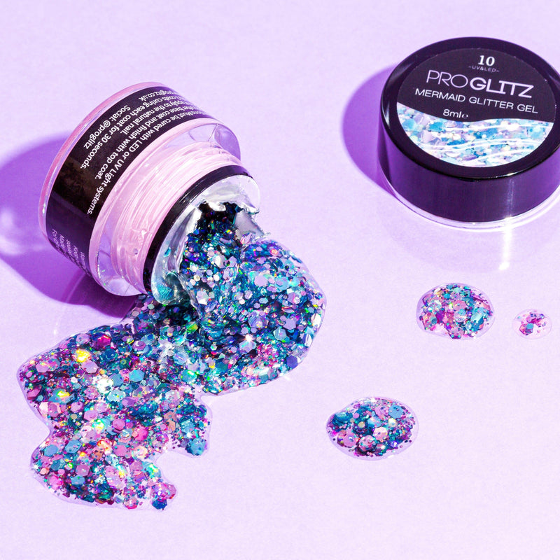 Mermaid Glitter Gel Polish 8ml shade 10 - Pro GLITZ