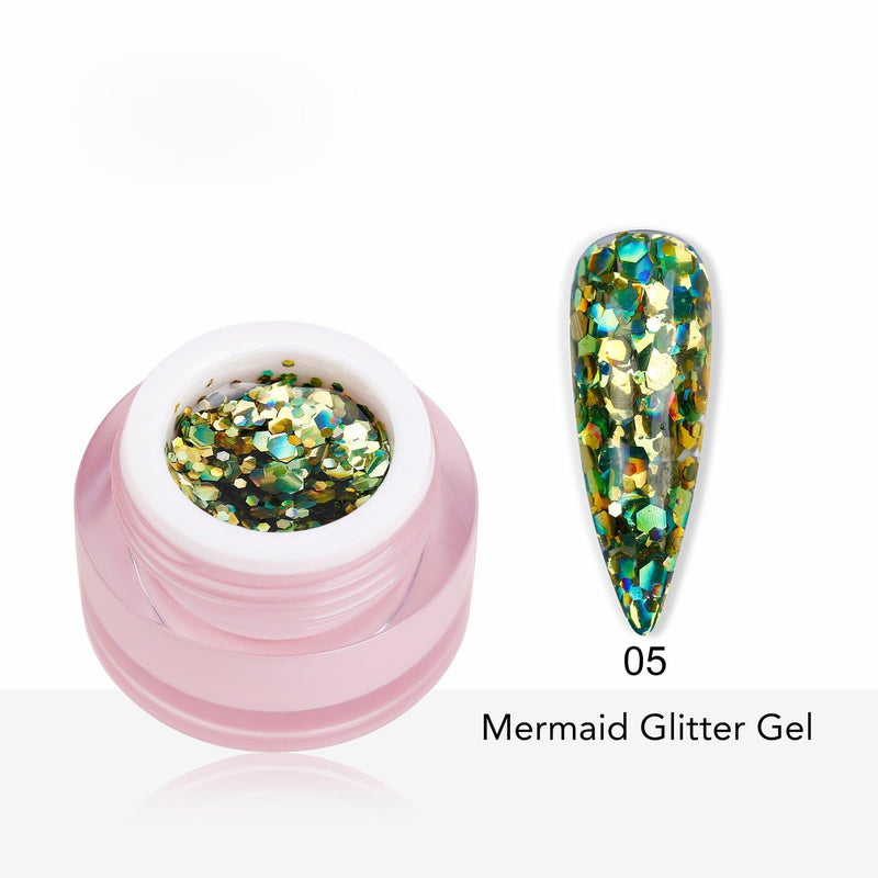 Mermaid Glitter Gel Polish 8ml shade 5 - Pro GLITZ